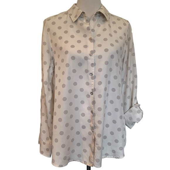 Foxcroft button front polka dot blouse - Picture 1 of 11